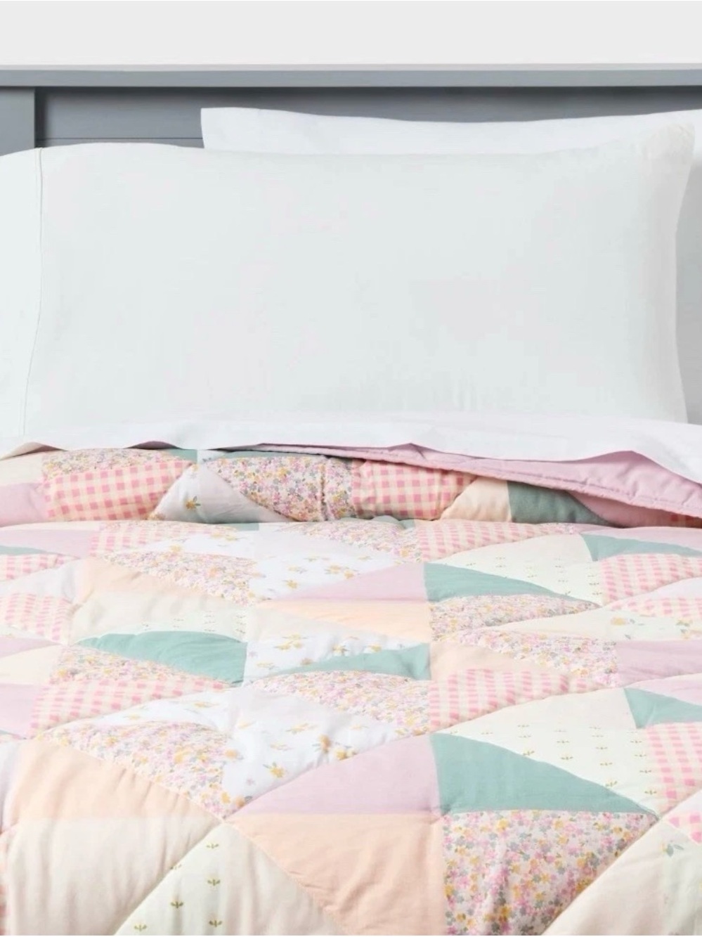 Full/Queen Patchwork Heirloom Kids Quilt Multicolor Pillowfort NEW